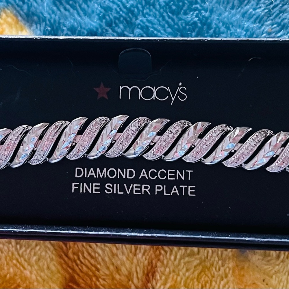 Macy's Silver Diamond Accent Bracelet